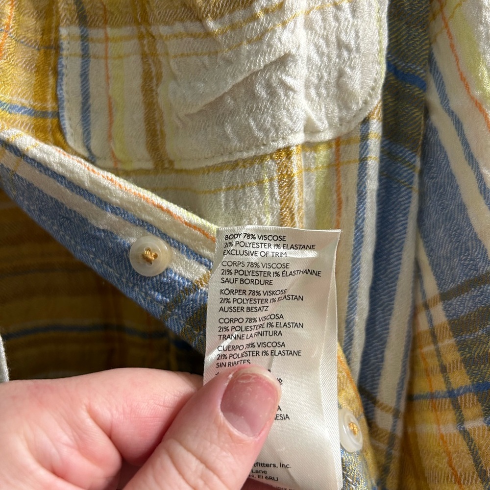 Pilcro for Anthropologie Side-Slit Maxi Tunic Buttondown Neutral Motif textured - Picture 7 of 11